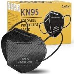 AKGK KN95 Face Masks - 50 Breathable Black Masks