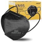 AKGK KN95 Face Masks - 50 Breathable Black Masks