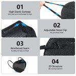 AKGK KN95 Face Masks - 50 Breathable Black Masks