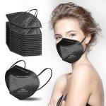 AKGK KN95 Face Masks - 50 Breathable Black Masks