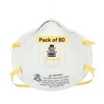 3M 8210V Respirator with Cool Flow Valve, 80 Pack