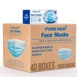 Blue 3-Ply Disposable Face Masks - Pack of 2000