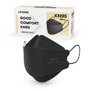 LEVENIS Black KN95 Face Masks - 50 Pack