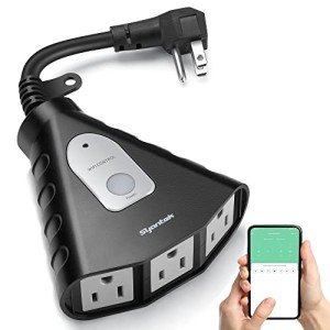 Smart Outdoor WiFi Plug with 3 Ground Outlets