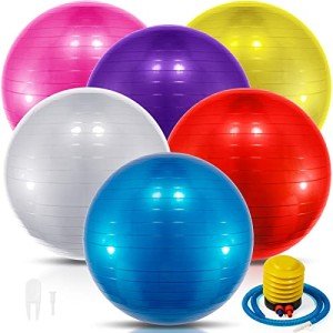 Jexine 6-Piece Yoga Ball Set with Pump