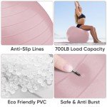 APEXUP Pink Exercise Ball, Size M (55cm)