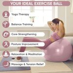APEXUP Pink Exercise Ball, Size M (55cm)