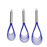 Stainless Steel Flat Whisk Set with Silicone Heads