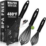 Walfos Heat-Resistant Silicone and Stainless Steel Whisk Set