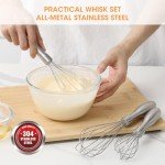 Aieve 3-Pack Heavy Duty Stainless Steel Whisks