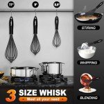 Walfos Heat-Resistant Silicone and Stainless Steel Whisk Set