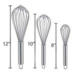 Stainless Steel Whisk Set - 3 Pack, 8"-12