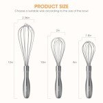Aieve 3-Pack Heavy Duty Stainless Steel Whisks