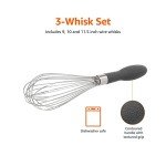 Amazon Basics 3-Piece Stainless Steel Whisk Set