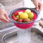 Collapsible Silicone Colander Set - 3 Round Strainers