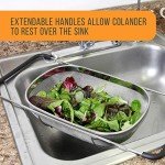 Stainless Steel Over Sink Colander with Handles