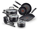 T-fal 12-Piece Nonstick Cookware Set, Black