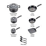 T-fal 12-Piece Nonstick Cookware Set, Black