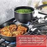 T-fal 12-Piece Nonstick Cookware Set, Black