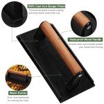 EWFEN Heavy-Duty Burger Press with Wooden Handle