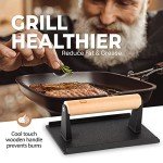 Cast Iron Grill Press Set - 8x4 Inch