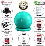 Yoga Ball Chair with Resistance Bands - Mint Green
