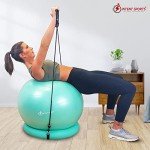 Yoga Ball Chair with Resistance Bands - Mint Green