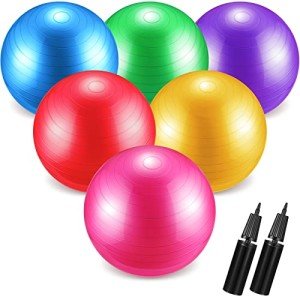 6-Pack Exercise Balls with Pump for Fitness
