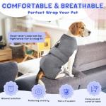 Lukovee Adjustable Dog Recovery Suit, Gray