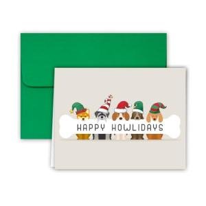 Happy Howlidays Dog Christmas Cards - 25 Pack