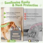 Adjustable Elevated Dog Bowl Stand with Bowls