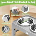 Adjustable Elevated Dog Bowl Stand with Bowls