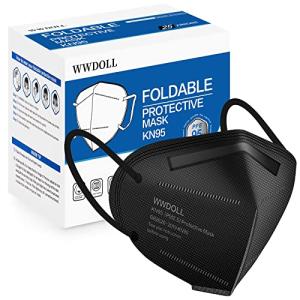 WWDOLL KN95 Masks 25 Pack - Black, 5 Layers