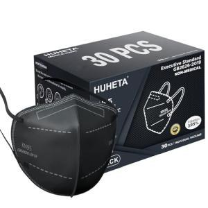 HUHETA KN95 Face Masks, 30 Individually Wrapped Packs