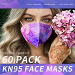 Colorful Floral KN95 Face Masks, 60 Pack