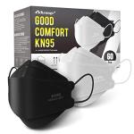 KN95 Face Masks 60 Pack, Breathable Black/White