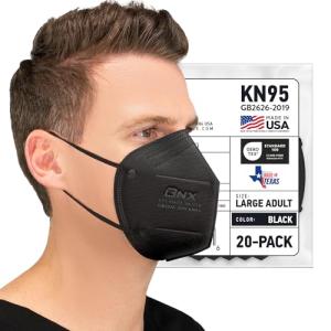 BNX KN95 Black Face Mask 20-Pack