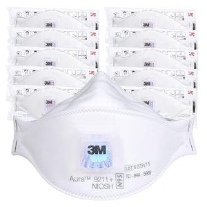 3M Aura N95 Respirators with Cool Flow Valve - 10 Pack