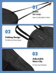 HUHETA 60-Pack KN95 Black Face Masks
