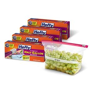 Hefty Slider Half Gallon Storage Bags, 128 Count