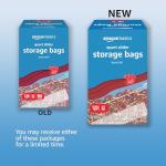 Amazon Basics Quart Slider Food Storage Bags, 120 Count