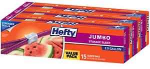 Hefty Slider Jumbo Storage Bags - 45 Count