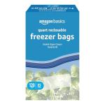 Amazon Basics Reclosable Quart Freezer Bags, 120 Count