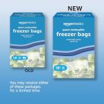 Amazon Basics Reclosable Quart Freezer Bags, 120 Count