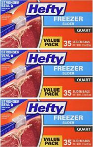 Hefty Quart Freezer Slider Bags, 105 Count