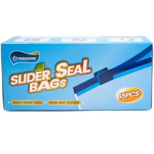 WiseFresh Slider Sandwich Bags – 65 Count Pack