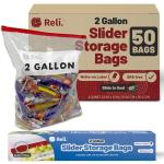 Jumbo 2 Gallon Slider Storage Bags, 50 Count