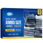 Large Zipper Storage Bags - 5 Gallon, 12 Pack
