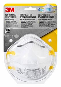 3M N95 Respirator 8210, 2-Pack for Sanding