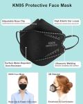 Black KN95 Face Masks - 50 Pack for Adults